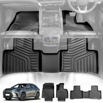 3D All-Weather TPE Floor Mats for Lexus RX350 RX350h RX500h 2022-Onwards Heavy Duty Customized Car Floor Liners Full Set Carpet
