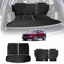 Boot Liner Back Seat Protector for Honda CRV CR-V 7 Seats 2023-Onwards Heavy Duty Cargo Trunk Mat Luggage Tray 5 Pcs Set