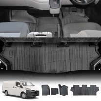 3D Floor Mats for Toyota HiAce Van 2019-Onwards Heavy Duty All Weather Car Mat Floor Liner Full Set Carpet