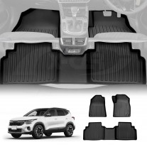 3D Floor Mats for Kia Seltos 2019-Onwards Heavy Duty All Weather Car Carpet Liner Set Accessories