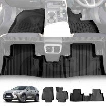 3D Floor Mats for Lexus NX Series NX250 NX350 NX350h NX450h 2022-Onwards Heavy Duty All Weather Car Carpet Liner Set Accessories