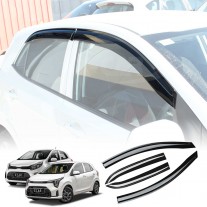 Premium Weathershields for Kia Picanto 2017-Onwards Car Weather Shields Wind Deflectors Window Sun Visor 4-Piece Set