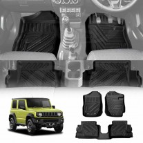3D Floor Mats for Suzuki Jimny 3-Door Manual Transmission 2018-Onwards Heavy Duty All Weather Car Mats Carpet Liner Set