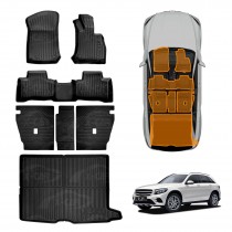 Floor Mats Boot Liner Set for Mercedes-Benz GLC Class 2015-2022 All Weather Heavy Duty Car Trunk Cargo Kick Back Seat Protector Cover