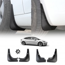 Tesla Model 3 Mud Flaps Splash Guards Mudguard Fender Front and Rear Set of 4 - Medium Edge PP Version
