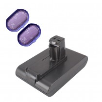 Replacement Battery and 2x Washable Pre Filter for Dyson DC31 DC34 DC35 DC44 DC45 DC30 17083-4010 917083-01 Animal Handheld Vacuum-Type A