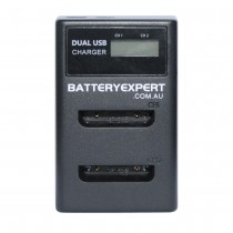 External USB Dual Charger for Olympus LI-42B Camera Camcorder Battery
