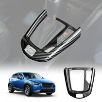 Carbon Fiber Style Center Console Gear Shift Cover Frame Trim Protector for Mazda CX-3 CX3 Auto 2015-Onwards