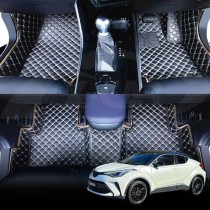 Premium Custom Made PU Leather Car Mat Floor Liner Carpet Complete Set for Toyota CHR C-HR 2016-2023 