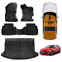 3D Floor Mats Boot Liner Set for Subaru Impreza AUTO G5 Series Hatch 2017-2023 All Weather Heavy Duty Cargo Car Trunk Luggage Tray