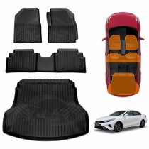 3D Floor Mats Boot Liner Set for Kia Cerato Sedan 2018-2024 All Weather Heavy Duty Cargo Car Trunk Luggage Tray