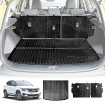 Boot Liner Back Seat Protector Combo for Kia Seltos 2022-Onwards Heavy Duty Car Kick Mats Cover Cargo Trunk Mat