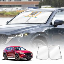 WindScreen Sun Shade for Mazda CX-5 CX5 SUV 2017-2025 Blocks UV Rays Foldable Custom Sun Visor Protector