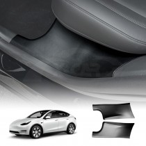 Tesla Model Y 2022-2025 Rear Door Sill Plate Protector Car Threshold Scuff Trim Covers Guards Accessories