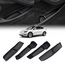 Tesla Model Y 2022-2025 Car Door Side Storage Box Tray Organizer Accessories Front and Rear Row Set of 4