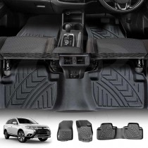3D Floor Mats for Mitsubishi Outlander 2007-2021 Customized Heavy Duty All Weather Car Mat Floor Liner Full Set Carpet