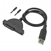 USB 2.0 to Mini Slim SATA 7+6 13Pin Adapter Cable for Laptop CD/DVD Slimline Drive