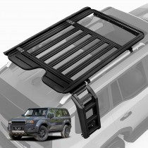 Roof Rack Rear Ladder LED Awning for Toyota Prado 250 Series VX/Kakadu/Altitude 2024-2025 Multi-Functional Expansion Platform Aluminum Alloy