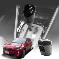 Carbon Fiber Style Gear Stick Shift Knob Cover Trim Protector for Toyota Yaris/Yaris Cross Hybrid 2020-2025