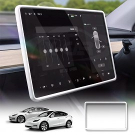 Tesla Model 3 2017-2023 and Model Y 2021-2025 Screen Protector Frame Protection Silicone Cover Case Accessories White