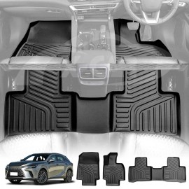 3D All-Weather TPE Floor Mats for Lexus RX350 RX350h RX500h 2022-Onwards Heavy Duty Customized Car Floor Liners Full Set Carpet