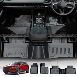 3D Floor Mats for Mazda CX-30 CX30 2019-Onwards Heavy Duty All Weather Car Mats Carpet Liner Set