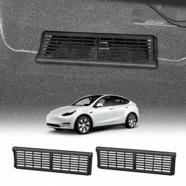 Tesla Model Y 2022-2025 Backseat Rear Under Seat Air Conditioning Outlet Vent Cover Flow Grille Protector Set of 2