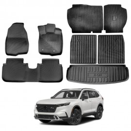 Floor Mats Boot Liner Set for Honda CRV CR-V 7-Seat 2023-Onwards All Weather Heavy Duty Cargo Kick Mats Back Seat Protector Cover