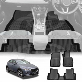 3D Floor Mats for Mazda CX-3 CX3 2015-Onwards Heavy Duty All Weather Car Mats Carpet Liner Set