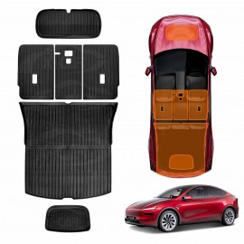 Interior Boot Liners Set for Tesla Model Y Juniper 2025-Onwards All Weather Front Toolbox Cargo Car Trunk Kick Mats Cover Luggage Tray