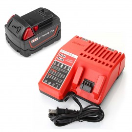 1x Replacement 3.0Ah Battery and 14V-18V Li-ion Battery Charger for Milwaukee M18 Power Tools