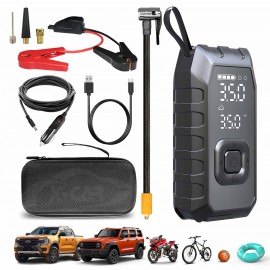 Portable Cordless Air Compressor Air Pump With Jump Starter 150 PSI Tire Inflator Booster 