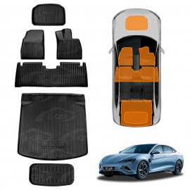 3D Floor Mats Boot Liner Set for BYD Seal 2023-Onwards All Weather Heavy Duty Front Trunk Toolbox Cargo Cover