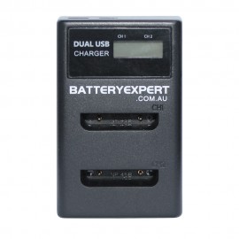 External USB Dual Charger for Olympus LI-42B Camera Camcorder Battery