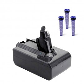 4.0Ah Replacement Battery and 3x Washable Pre Filter for Dyson V6 DC58 DC59 DC62 DC74 SV03 SV05 SV06 SV09 Animal Absolute Handheld Vacuum