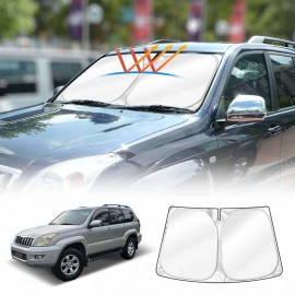 WindScreen Sun Shade for Toyota LandCruiser Prado 120 Series 2003-2009 Blocks UV Rays Foldable Custom Wind Screen Sun Visor Protector