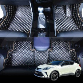 Premium Custom Made PU Leather Car Mat Floor Liner Carpet Complete Set for Toyota CHR C-HR 2016-2023 