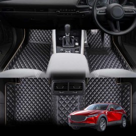 Mazda CX-30 CX30 2019-Onwards Premium Custom Made PU Leather Car Mat Floor Liner Carpet Complete Set