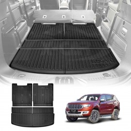 Boot Liner for Ford Everest SUV 2015-2022 Heavy Duty Cargo Trunk Mat Luggage Tray 3 Pcs Version