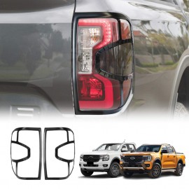 Tail Light Trim for Ford Ranger Next-Gen 2022-2025 Matt Black Rear Lamp Taillight Frame Cover Guard Set of 2