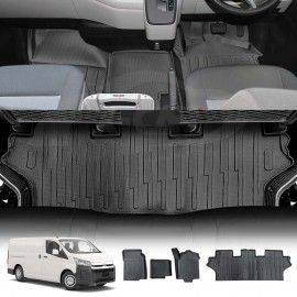 3D Floor Mats for Toyota HiAce Van 2019-Onwards Heavy Duty All Weather Car Mat Floor Liner Full Set Carpet