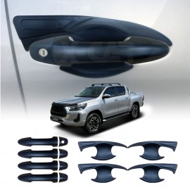 Door Handles Bowl Inserts Cover for Toyota Hilux 2015-2025 Matt Black protector