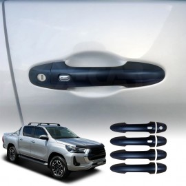Keyless Smart Door Handles Cover for Toyota Hilux 2015-2025 Matt Black protector