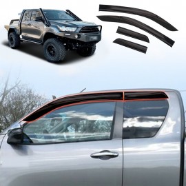 Weathershields for Toyota Hilux SR5 Extra Cab 2015-2025 Car Weather Shields Wind Deflectors Window Sun Visor 4-Piece Set