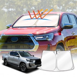 WindScreen Sun Shade for Toyota Hilux 2015-2025 Blocks UV Rays Sun Visor Protector Foldable Sunshade