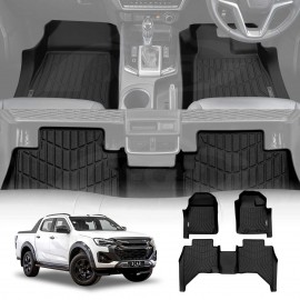 3D Floor Mats for ISUZU D-MAX DMAX Dual Cab 2020-Onwards Heavy Duty All Weather Car Mats Carpet Liner Set Car Accessories