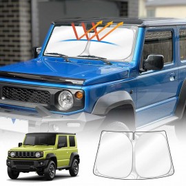 WindScreen Sun Shade for Suzuki Jimny 3-Door 2018-Onwards Blocks UV Rays Foldable Custom Wind Screen Sun Visor Protector