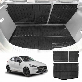 Boot Liner Back Seat Protector for Mazda 2 Hatch 2014-Onwards DJ Series All Weather Heavy Duty Cargo Car Trunk Kick Mats