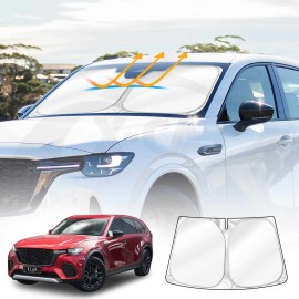 WindScreen Sun Shade for Mazda CX-70 CX70 2024-Onwards UV Rays Foldable Custom Wind Screen Sun Visor Protector
