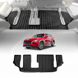 3D Third Row Seat Floor Mat for Mazda CX-8 CX8 2018-2024 Heavy Duty All Weather Car Mats Carpet Liner